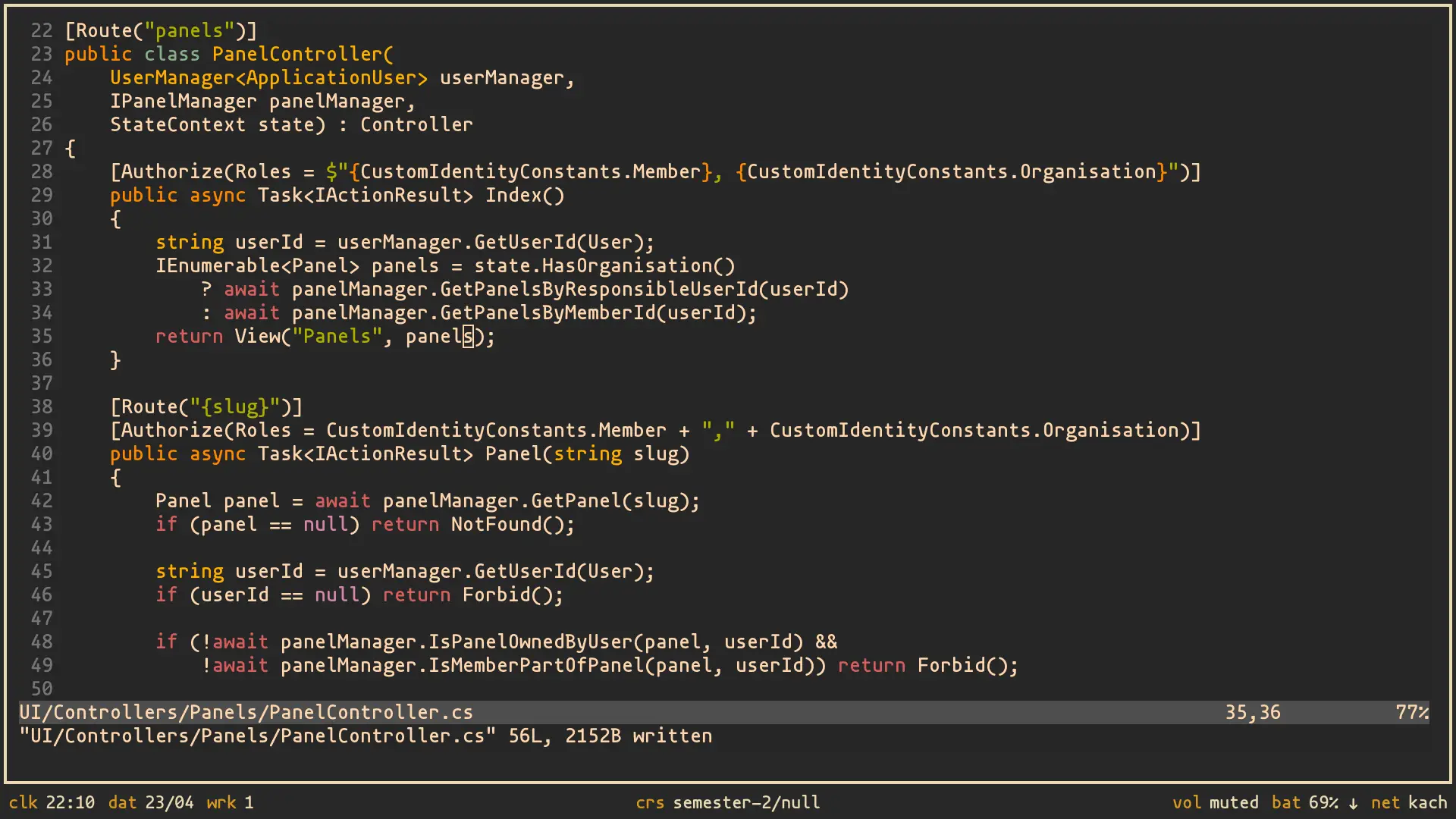 Setup while editing code