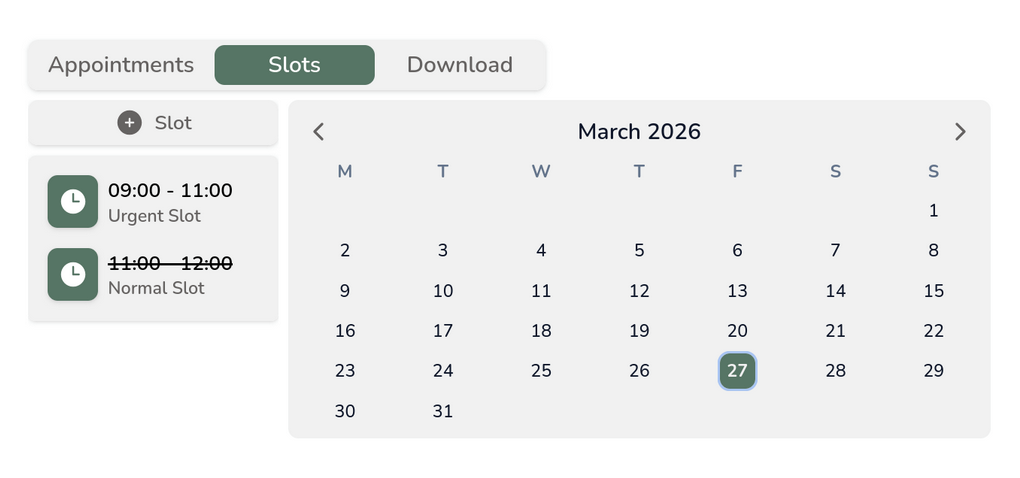 Calendar view